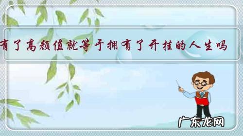 有了高颜值就等于拥有了开挂的人生吗?