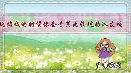 玩游戏的时候你会责骂比较坑的队友吗?为什么?