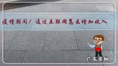 疫情期间！通过互联网怎么增加收入？