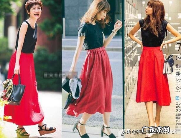 红色半身长裙搭配什么样的上衣好看?