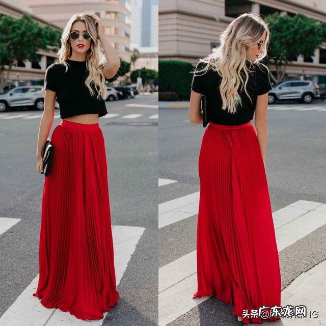 红色半身长裙搭配什么样的上衣好看?