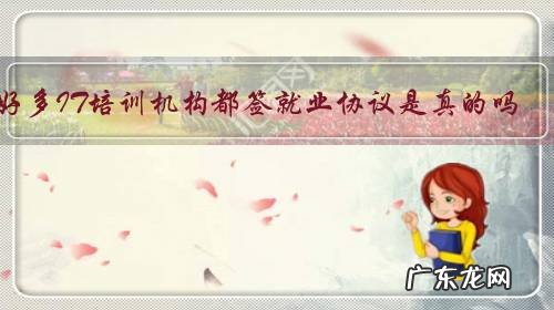 好多IT培训机构都签就业协议是真的吗?你怎么看?