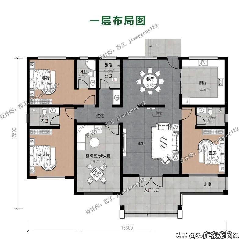 别墅院子风水布局图 一层别墅风水户型图片