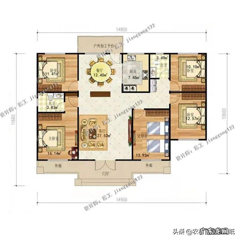 别墅院子风水布局图 一层别墅风水户型图片