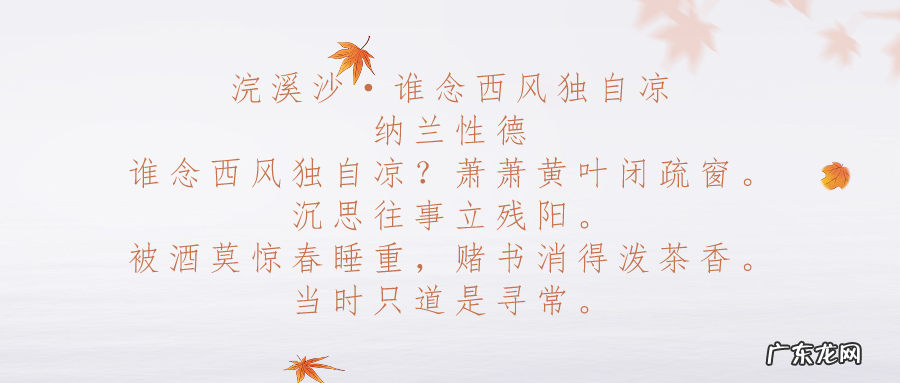 「纳兰性德」一句寻常,却道出无尽哀伤 纳兰性德名句是平常