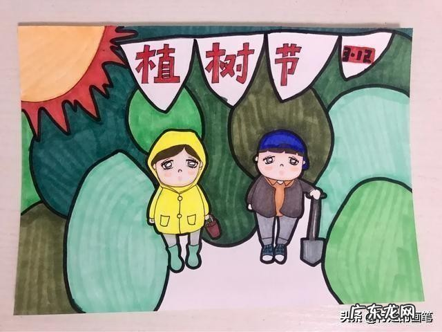 植树节的图画怎么画 植树节绘画作品