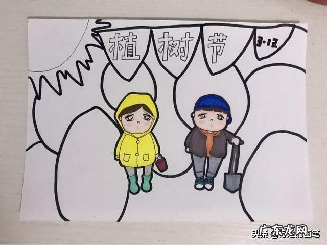 植树节的图画怎么画 植树节绘画作品