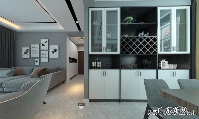 黑白灰色调配什么颜色的酒柜?