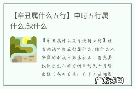 【辛丑属什么五行】申时五行属什么,缺什么