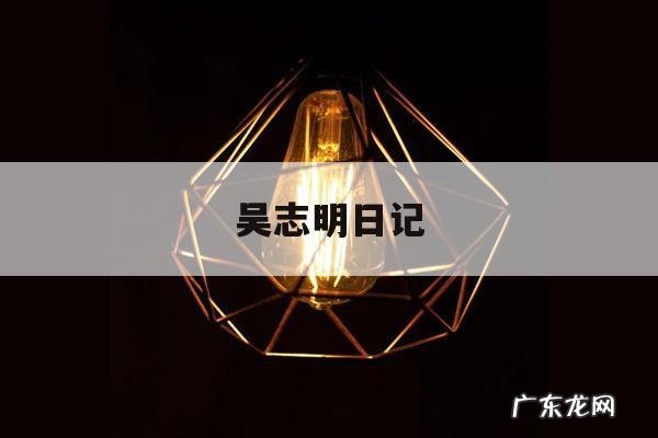 吴志明日记,吴志文图片