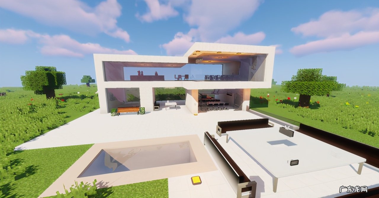 我的世界100×100别墅教程 我的世界别墅教程 现代