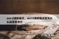 word清除格式，word清除格式后为什么段落有空行