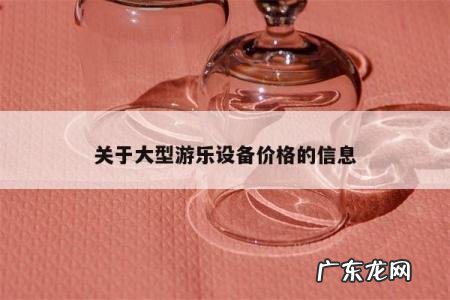关于大型游乐设备价格的信息