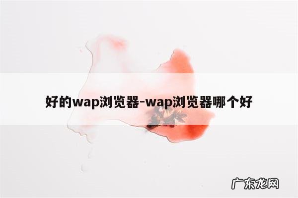 好的wap浏览器-wap浏览器哪个好