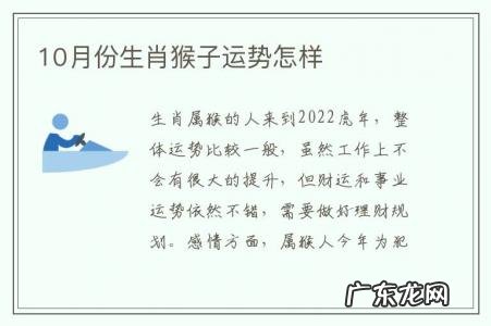 10月份生肖猴子运势怎样-属猴人十月份运势怎样