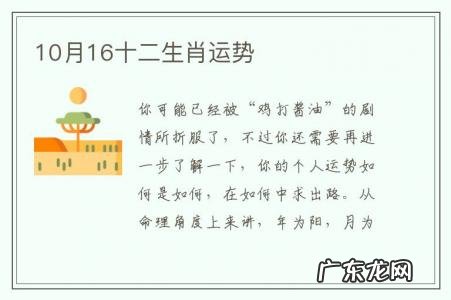 10月16十二生肖运势-10月16日生肖运势
