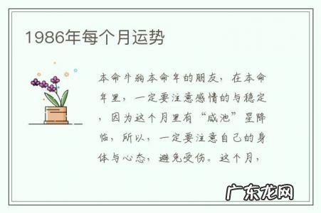 1986年每个月运势-1986年每个月运势查询
