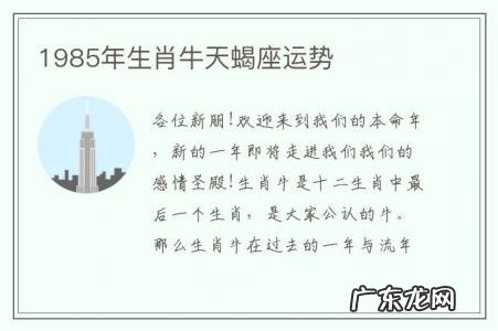 1985年生肖牛天蝎座运势-1985年属牛天蝎座