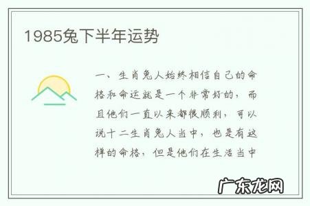 1985兔下半年运势-六三年兔今年运势