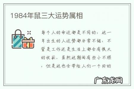 1984年鼠三大运势属相-1984年鼠的运势如何