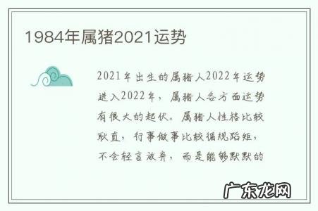 1984年属猪2021运势-2021年猪年运势1984年的人运势