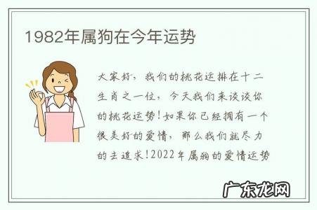 1982年属狗在今年运势-