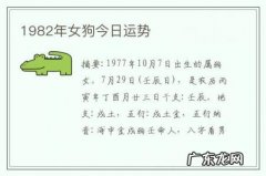 1982年女狗今日运势-
