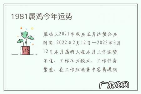 1981属鸡今年运势-1981属鸡今年运势查询