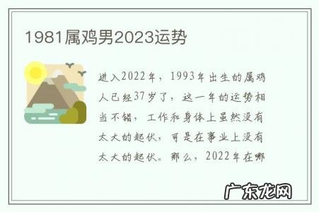 1981属鸡男2023运势-