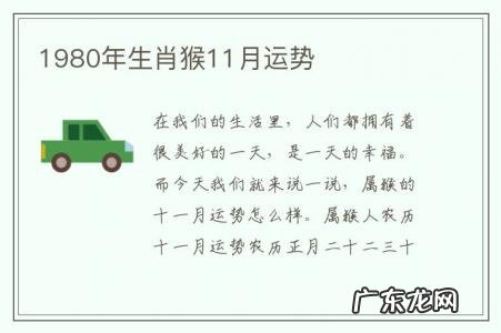 1980年生肖猴11月运势-1980年猴11月份运势
