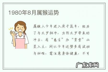 1980年8月属猴运势-1980年8月属猴运势如何