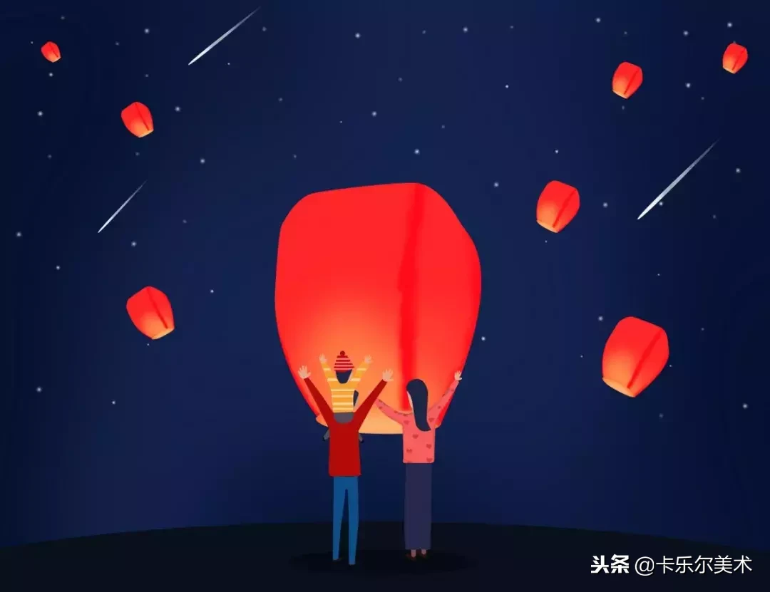 孔明灯简笔画古风 孔明灯简笔画图片大全可爱