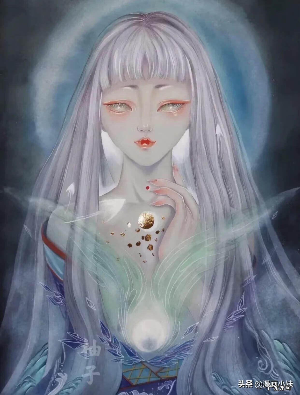 古风水彩画风景 古风水彩画图片