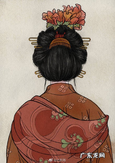 古风水彩人物背影 古风水彩玲珑背影图片