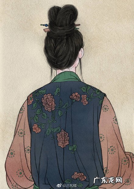 古风水彩人物背影 古风水彩玲珑背影图片