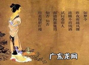 宋词李清照如梦令词牌名 宋词李清照代表作醉花阴