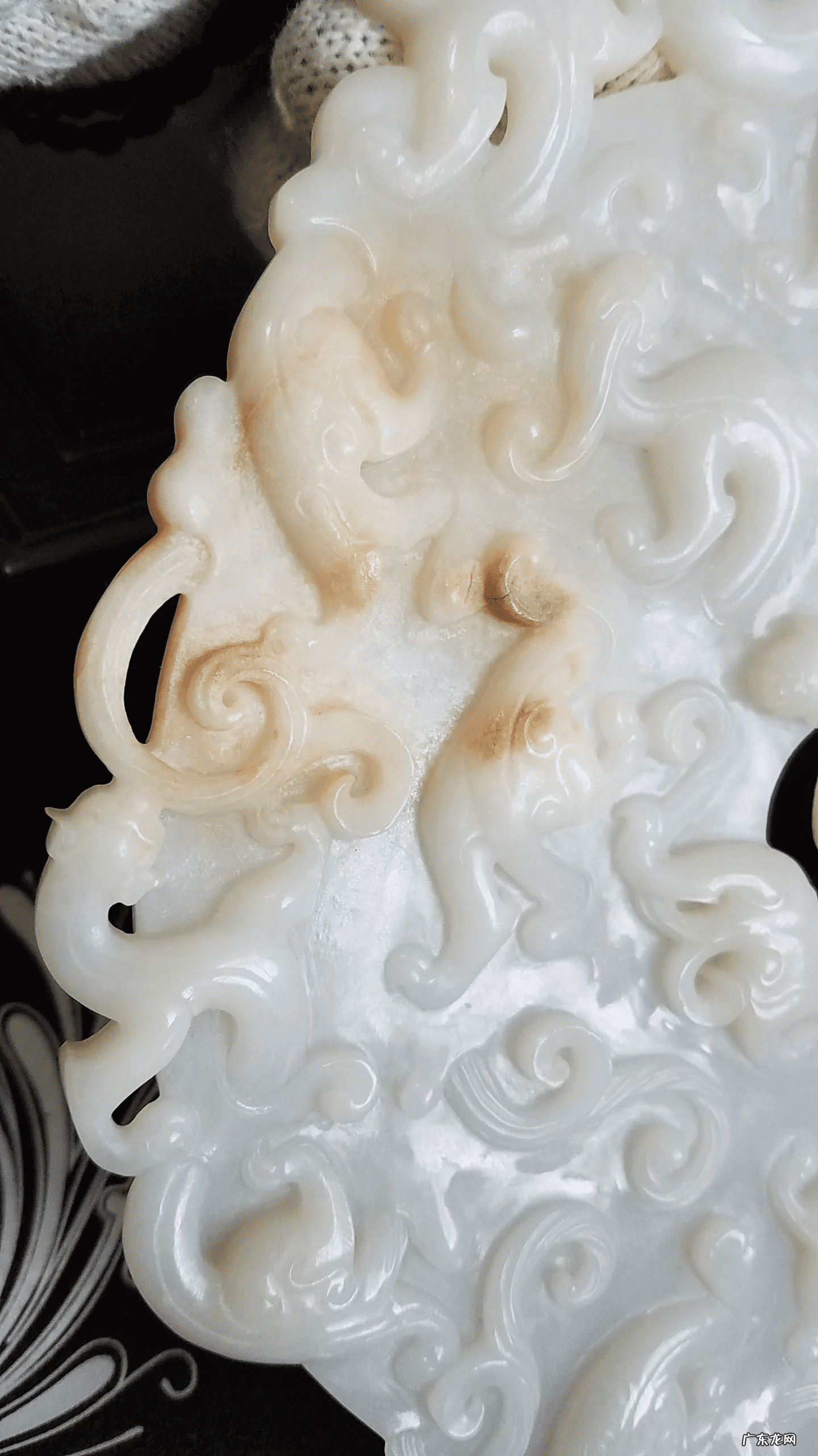 古玉吧 九龙白玉古玉风水盆