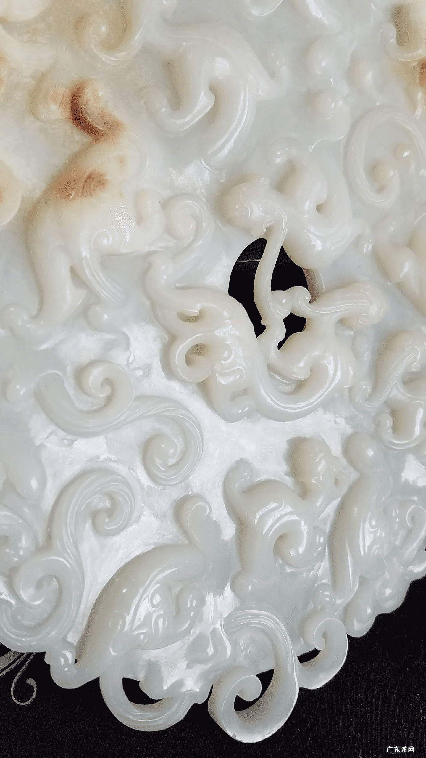 古玉吧 九龙白玉古玉风水盆