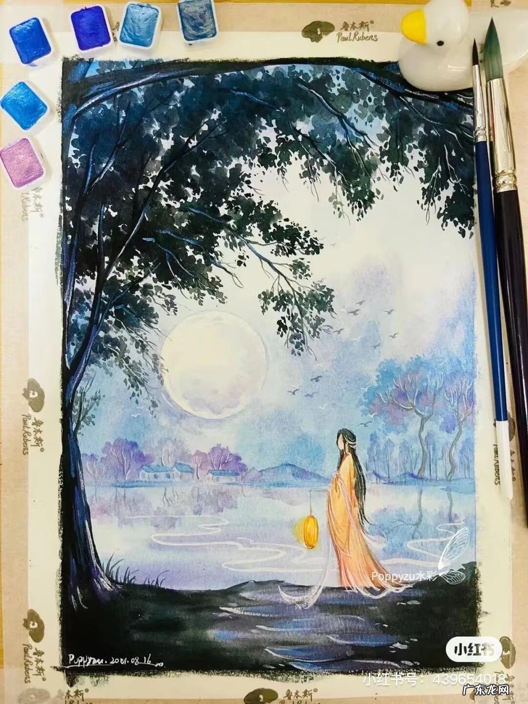 国风彩绘 国风水彩画 简约