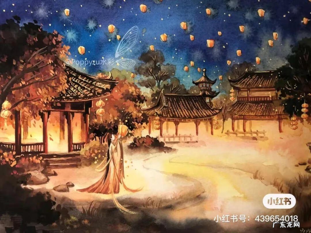 国风彩绘 国风水彩画 简约