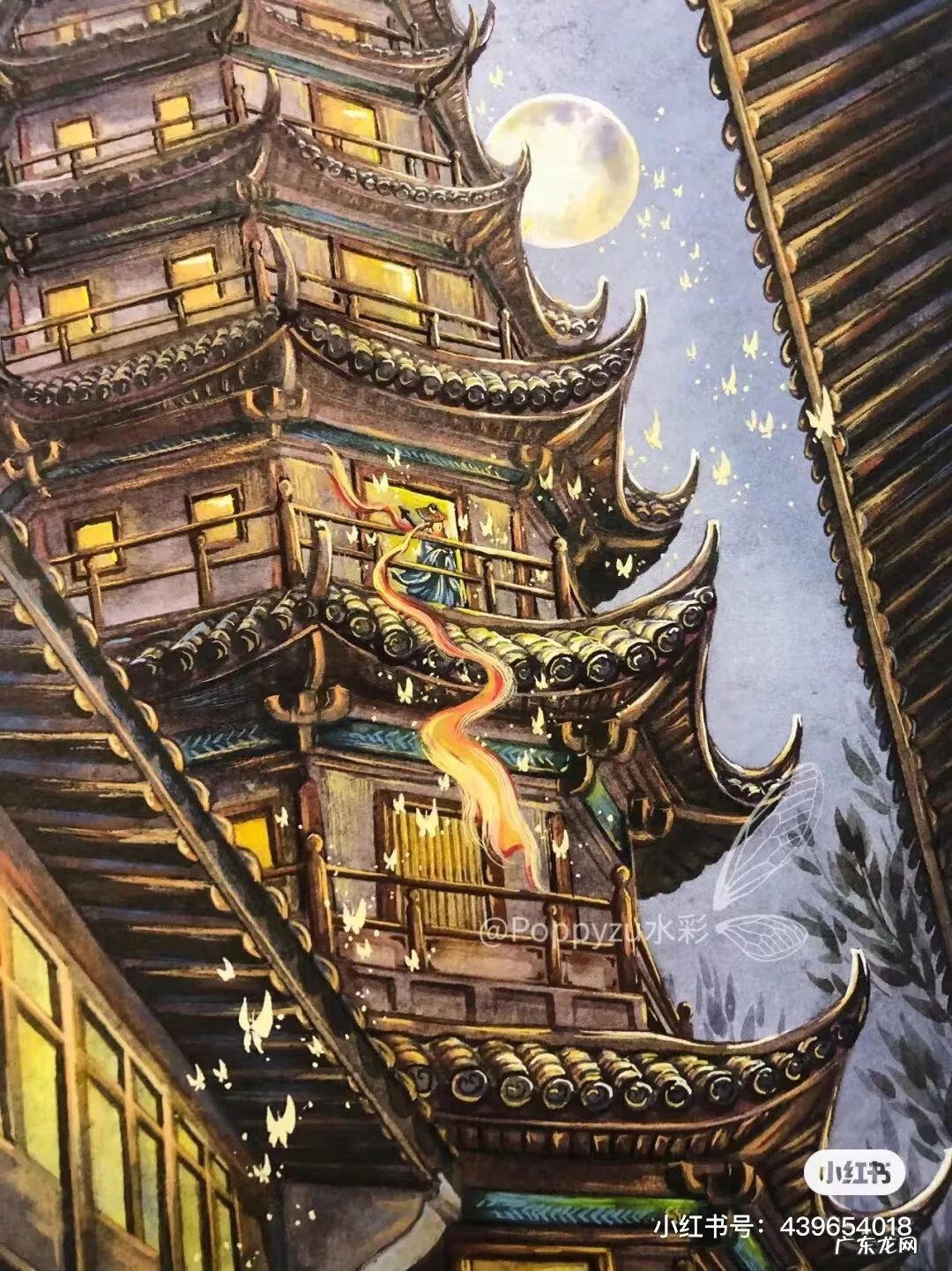 国风彩绘 国风水彩画 简约