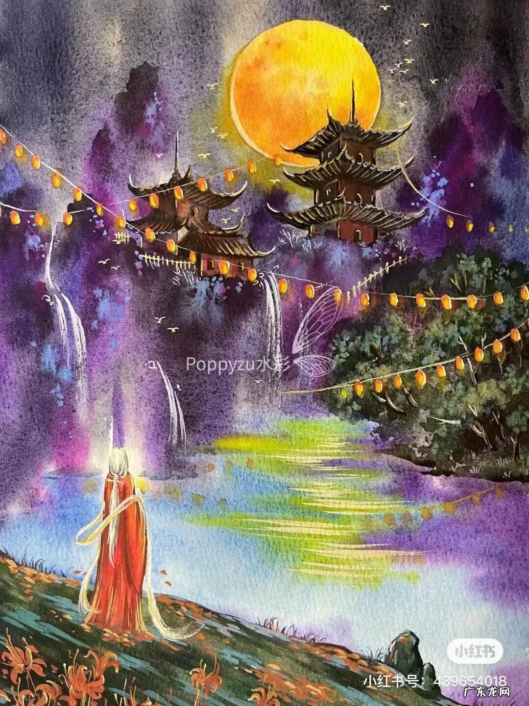 国风彩绘 国风水彩画 简约