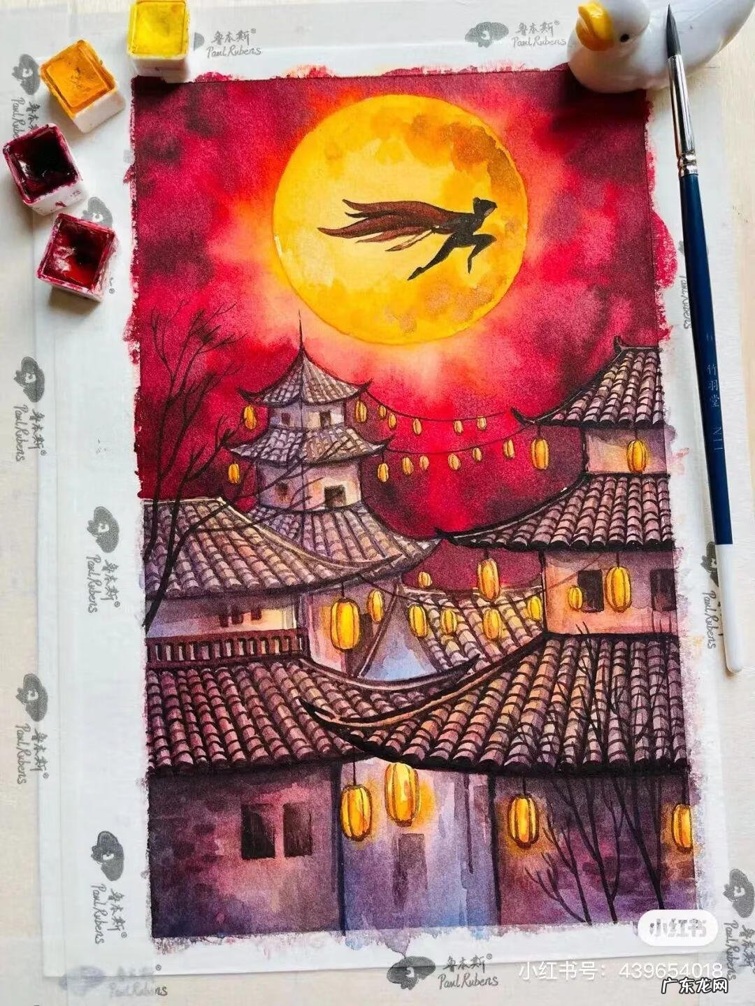 国风彩绘 国风水彩画 简约