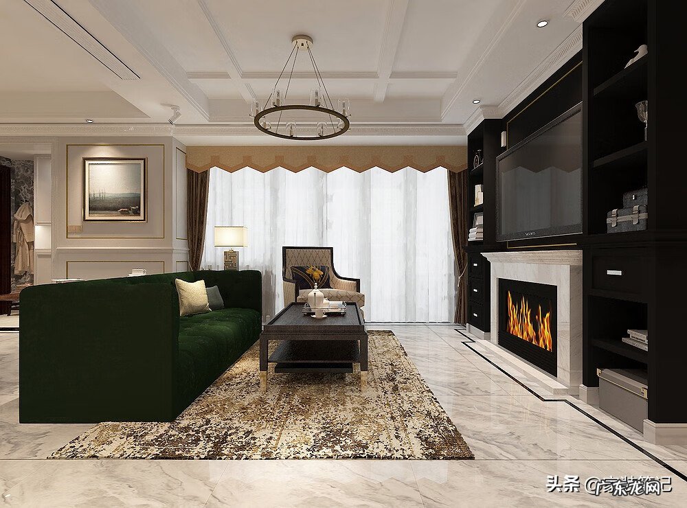 壁炉式电视背景墙效果图 电视背景墙壁炉好不好