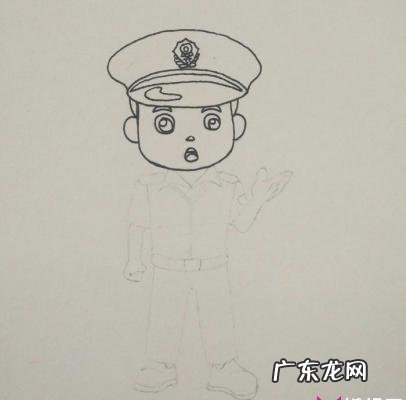 一步一步画警察简笔画抓小偷 简单的警察叔叔怎么画图片