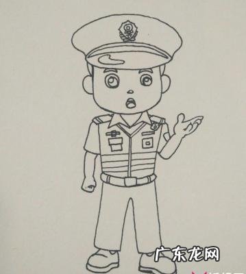 一步一步画警察简笔画抓小偷 简单的警察叔叔怎么画图片