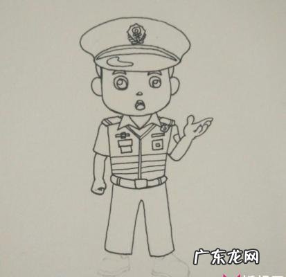 一步一步画警察简笔画抓小偷 简单的警察叔叔怎么画图片
