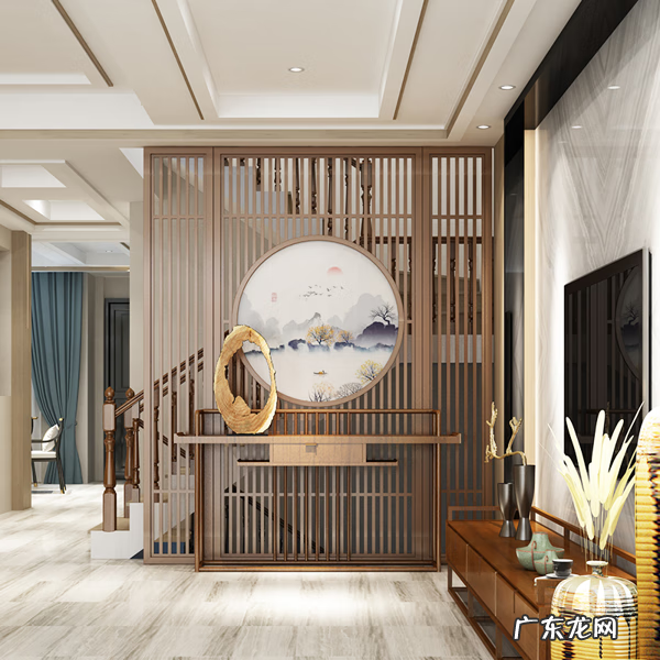 进门客厅风水画 不锈钢屏风上风水画