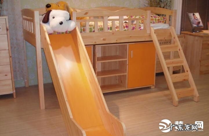 上下床带滑梯 滑梯床儿童床