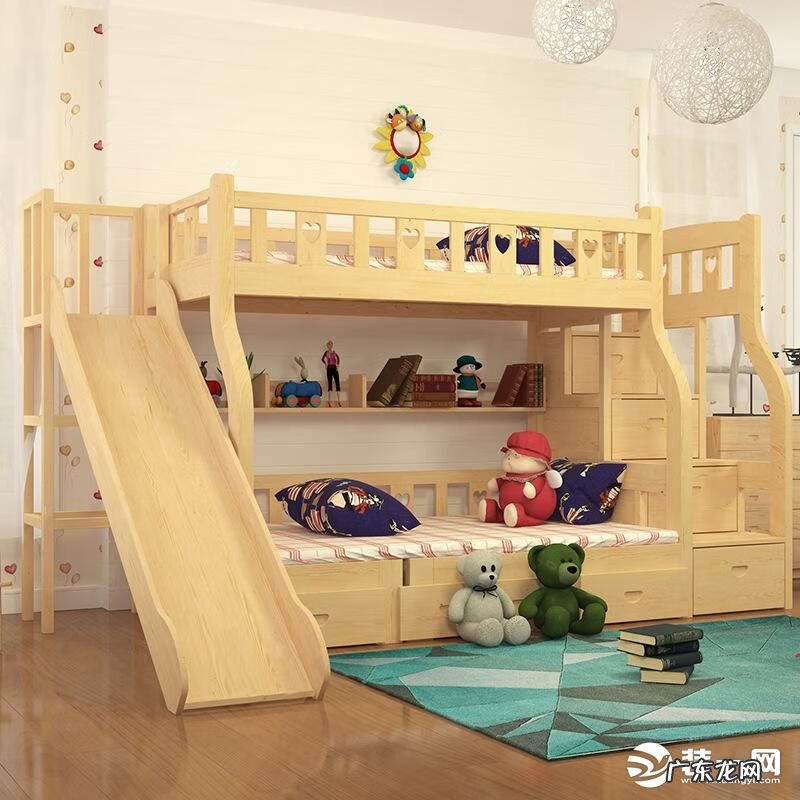 上下床带滑梯 滑梯床儿童床